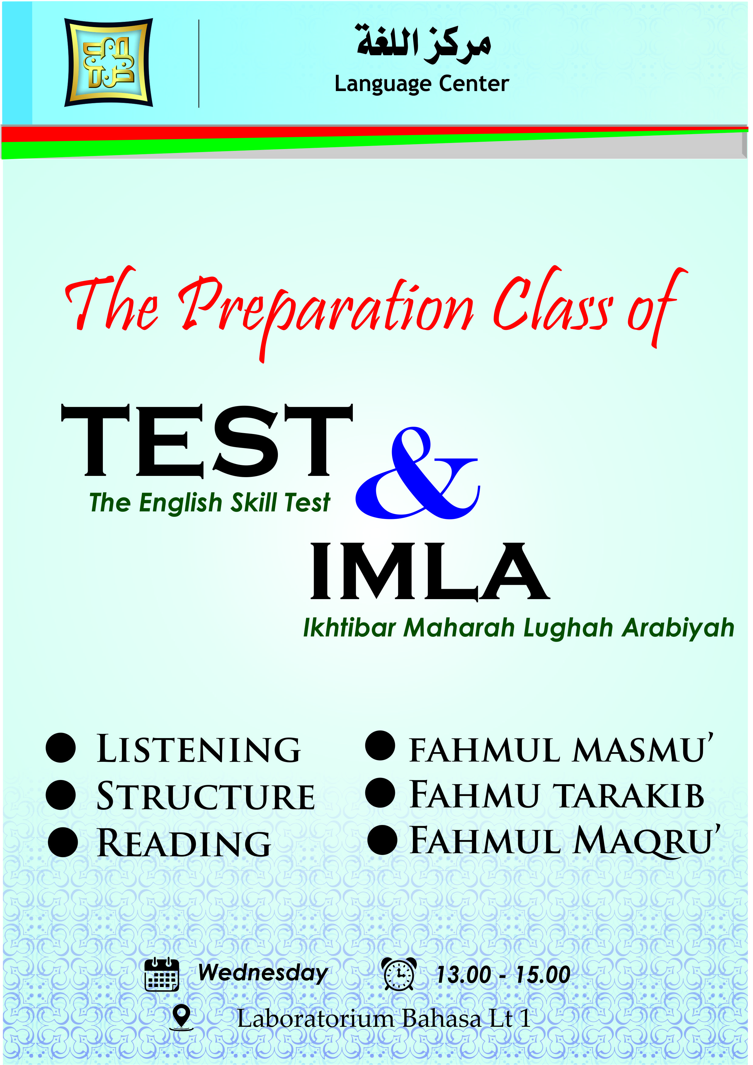 Jadwal Kursus Persiapan Tes Bahasa